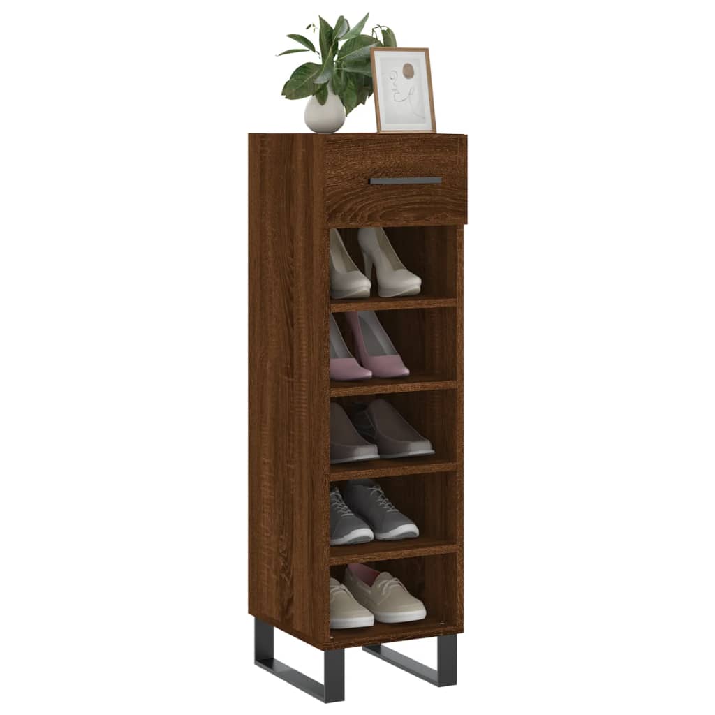 Meuble à chaussures chêne marron 30x35x105 cm bois d'ingénierie Armoires & meubles de rangement vidaXL