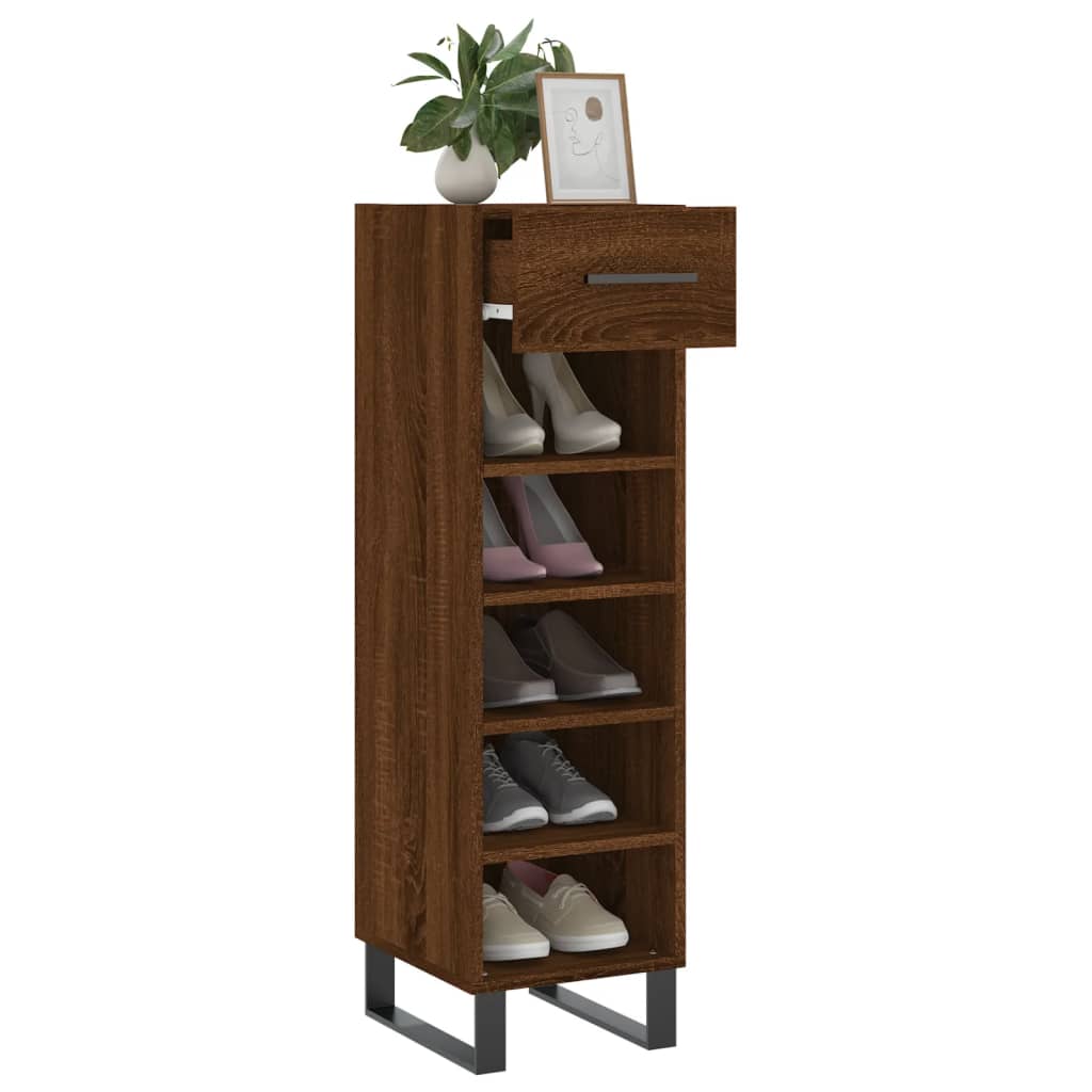 Meuble à chaussures chêne marron 30x35x105 cm bois d'ingénierie Armoires & meubles de rangement vidaXL