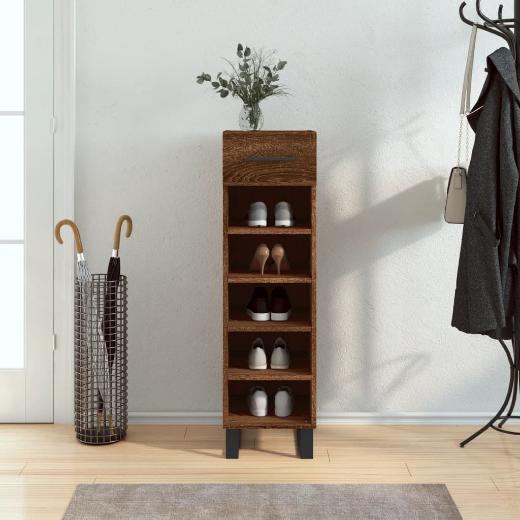 Meuble à chaussures chêne marron 30x35x105 cm bois d'ingénierie Armoires & meubles de rangement vidaXL