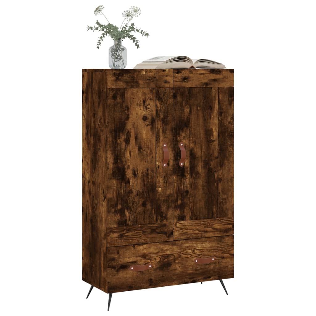Buffet haut chêne fumé 69,5x31x115 cm bois d'ingénierie - XIOS