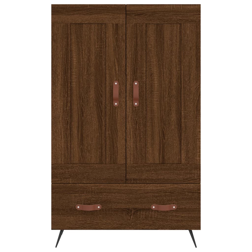 Buffet haut chêne marron 69,5x31x115 cm bois d'ingénierie - XIOS