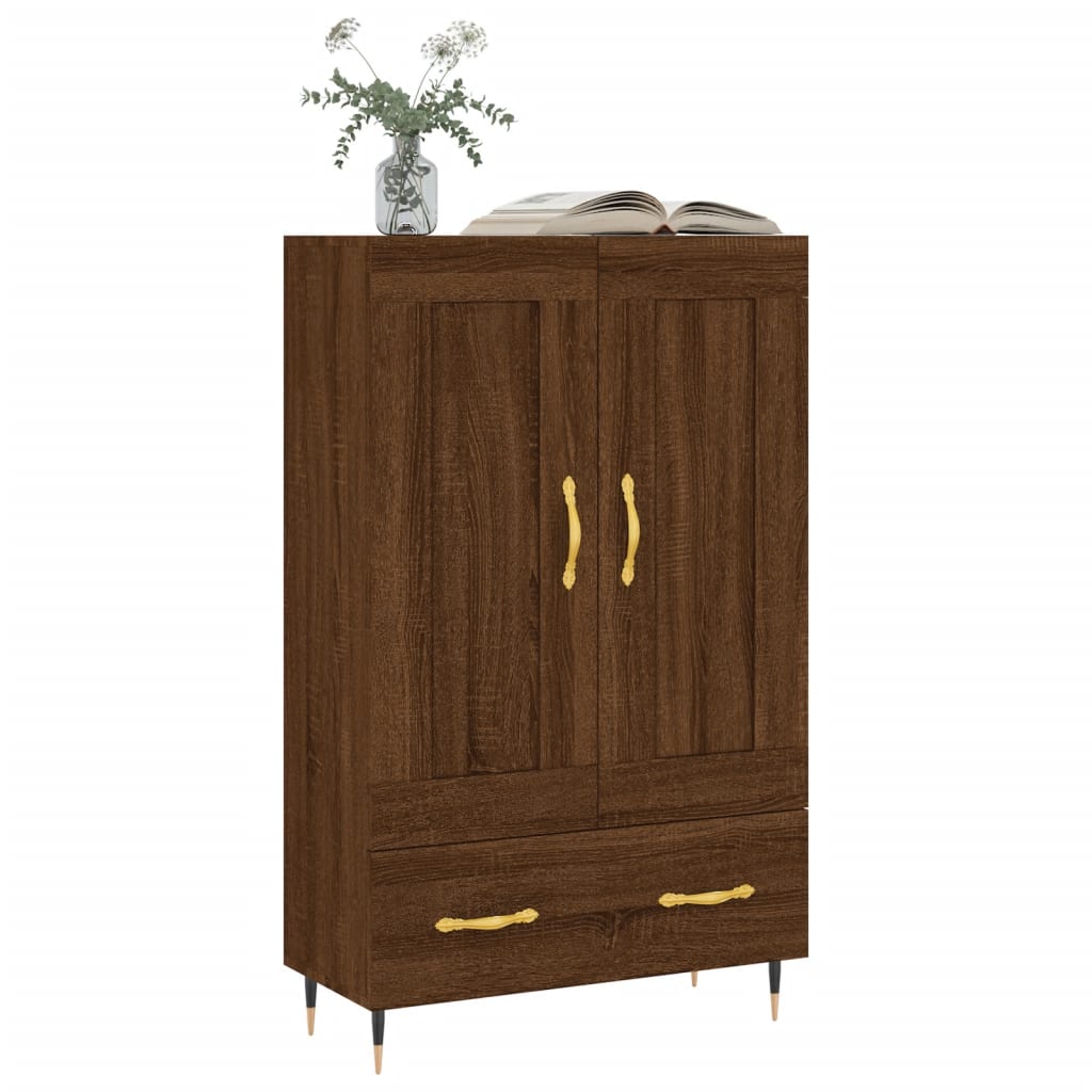 Buffet haut chêne marron 69,5x31x115 cm bois d'ingénierie - XIOS