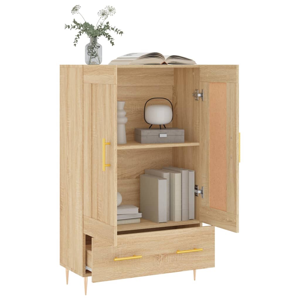 Buffet haut chêne sonoma 69,5x31x115 cm bois d'ingénierie - XIOS