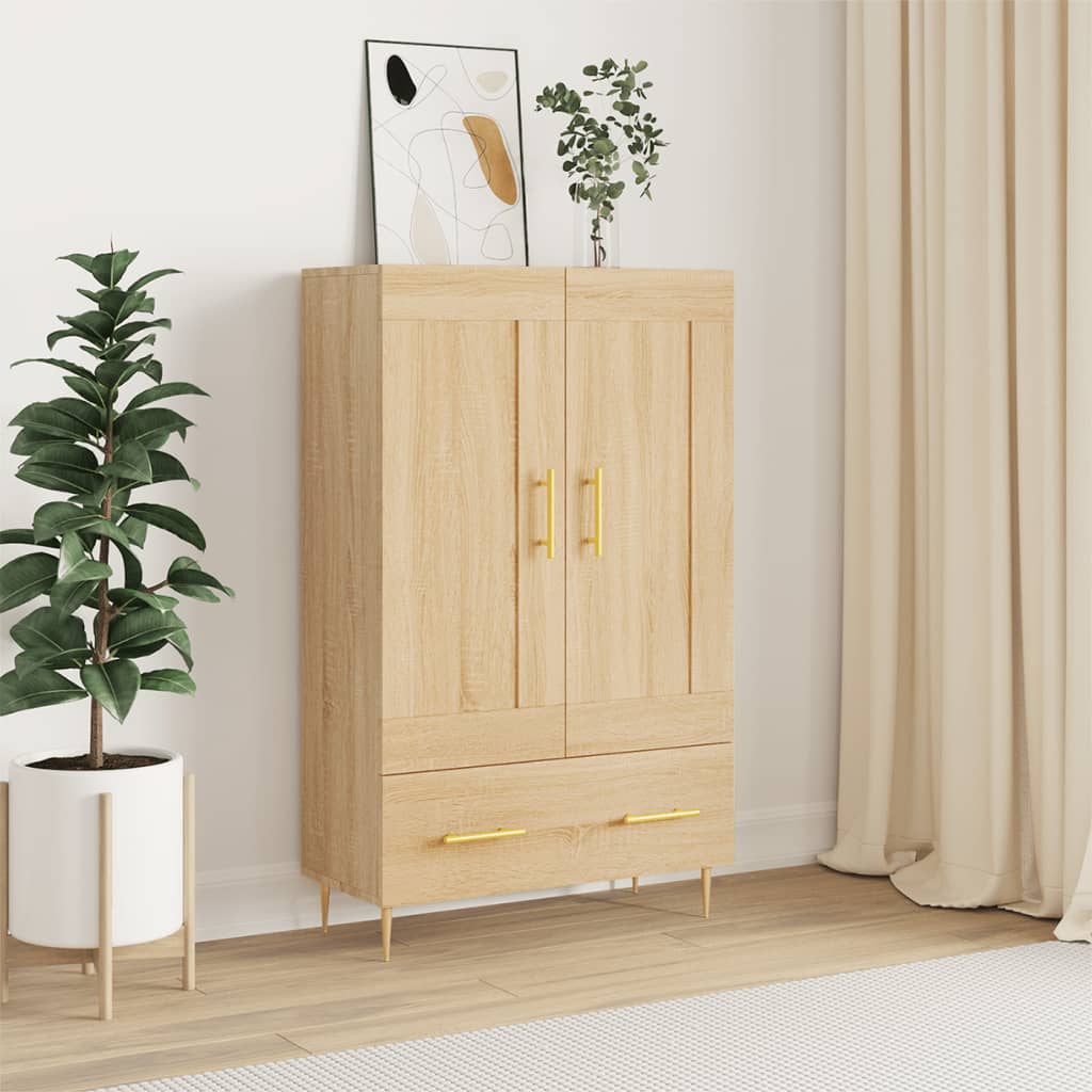 Buffet haut chêne sonoma 69,5x31x115 cm bois d'ingénierie - XIOS