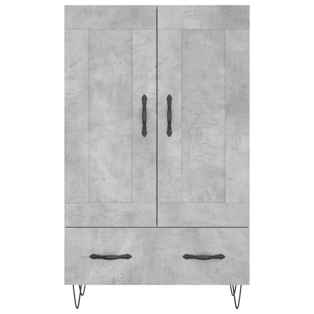 Buffet haut gris béton 69,5x31x115 cm bois d'ingénierie - XIOS