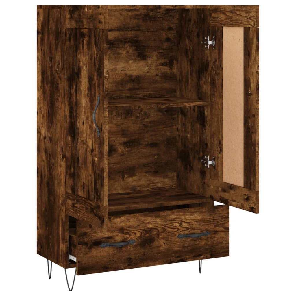 Buffet haut chêne fumé 69,5x31x115 cm bois d'ingénierie - XIOS