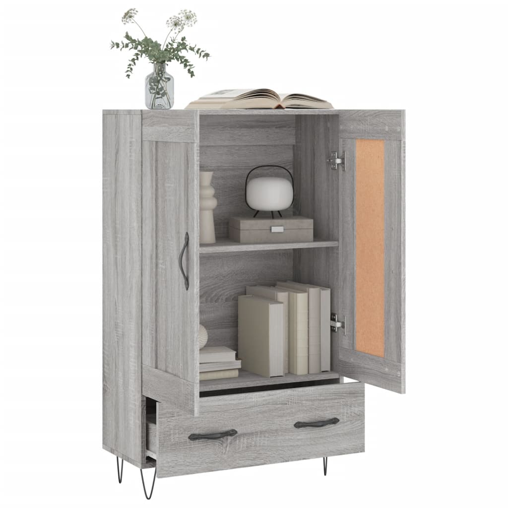 Buffet haut sonoma gris 69,5x31x115 cm bois d'ingénierie - XIOS