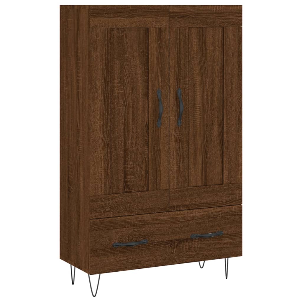 Buffet haut chêne marron 69,5x31x115 cm bois d'ingénierie - XIOS