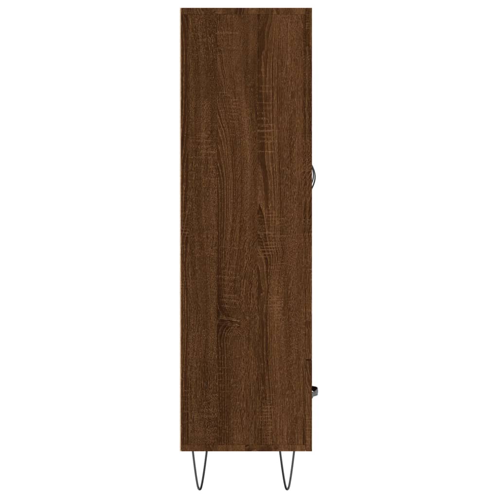 Buffet haut chêne marron 69,5x31x115 cm bois d'ingénierie - XIOS