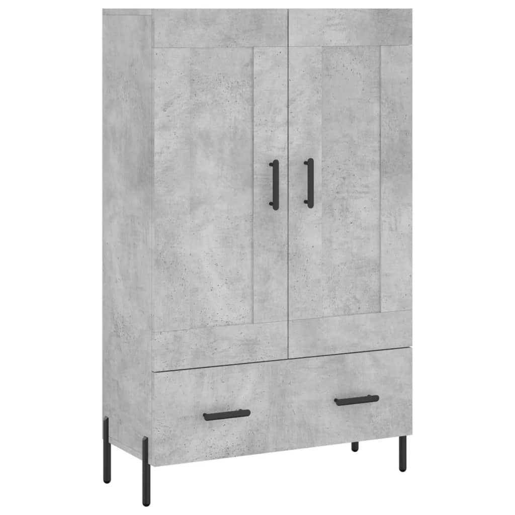 Buffet haut gris béton 69,5x31x115 cm bois d'ingénierie - XIOS