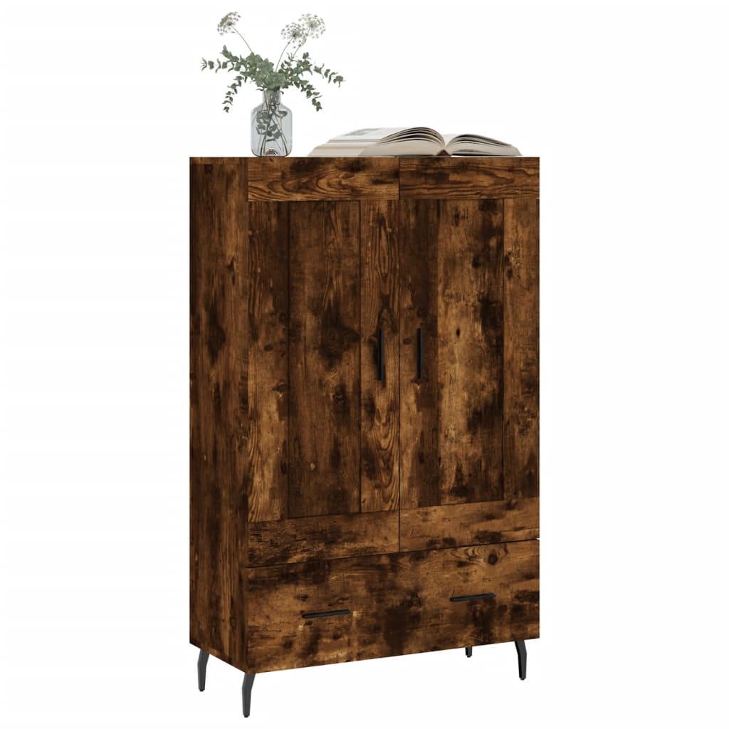 Buffet haut chêne fumé 69,5x31x115 cm bois d'ingénierie - XIOS