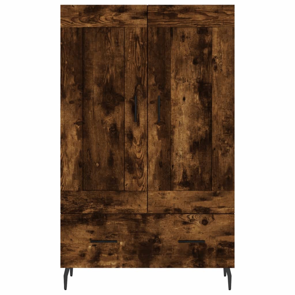 Buffet haut chêne fumé 69,5x31x115 cm bois d'ingénierie - XIOS