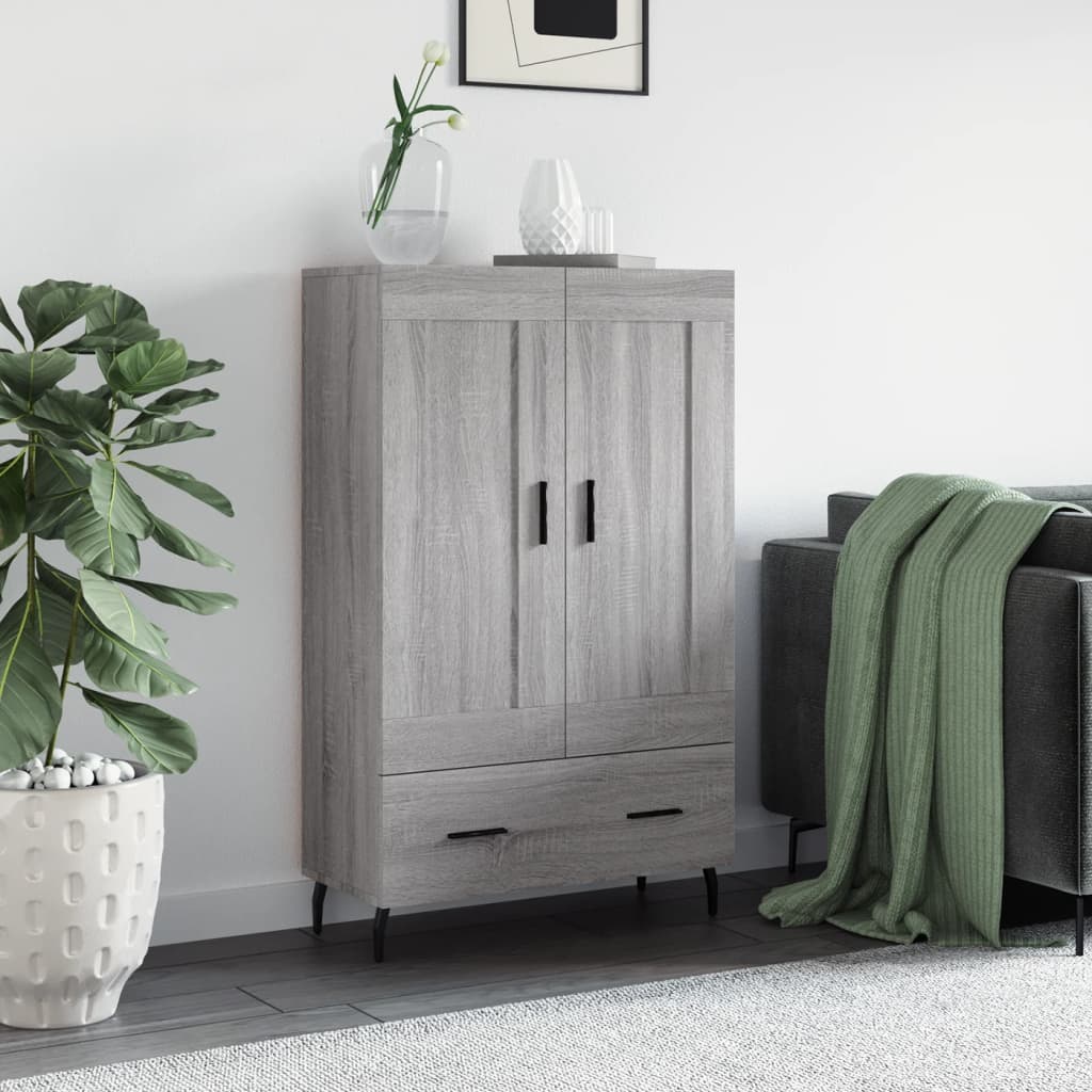 Buffet haut sonoma gris 69,5x31x115 cm bois d'ingénierie - XIOS