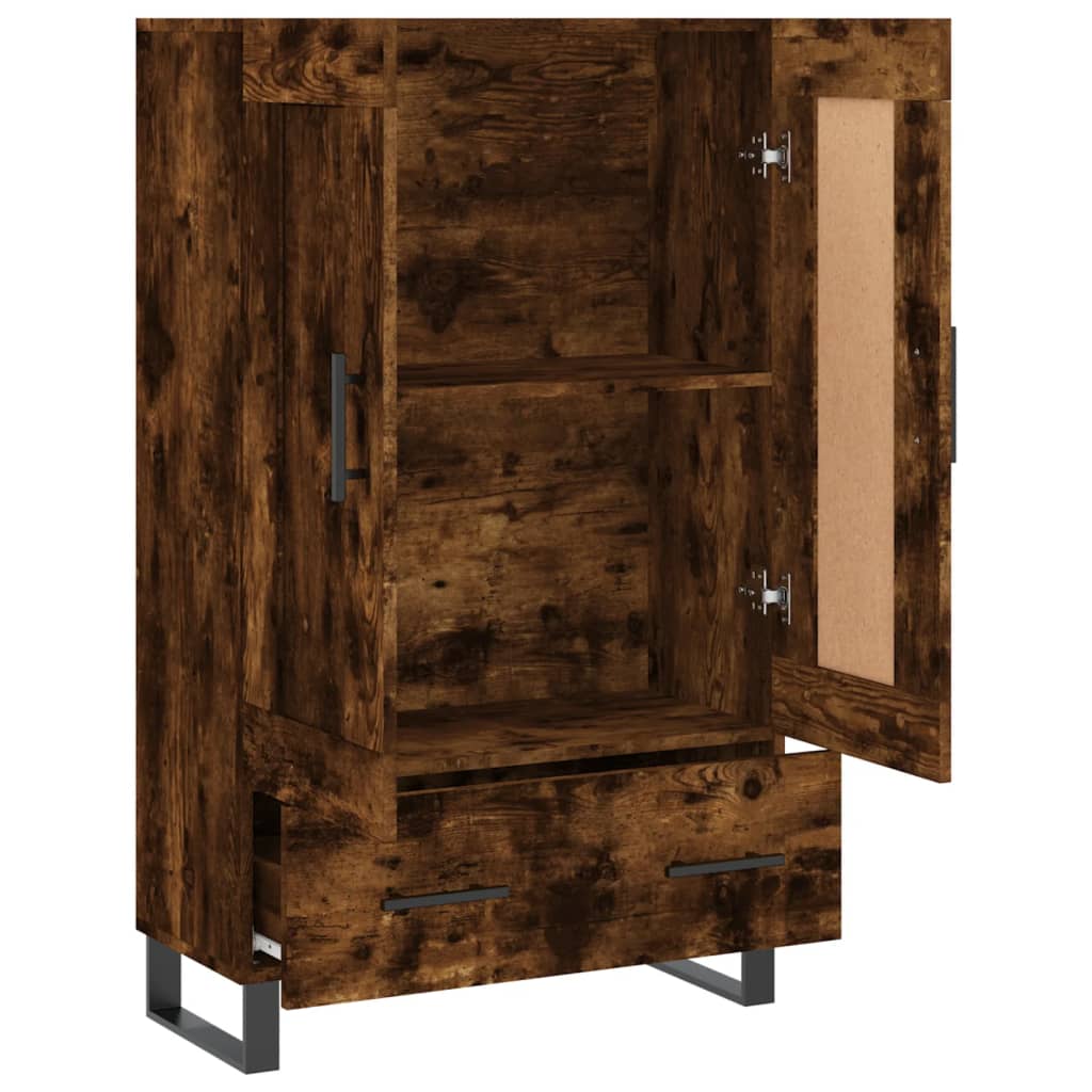Buffet haut chêne fumé 69,5x31x115 cm bois d'ingénierie - XIOS