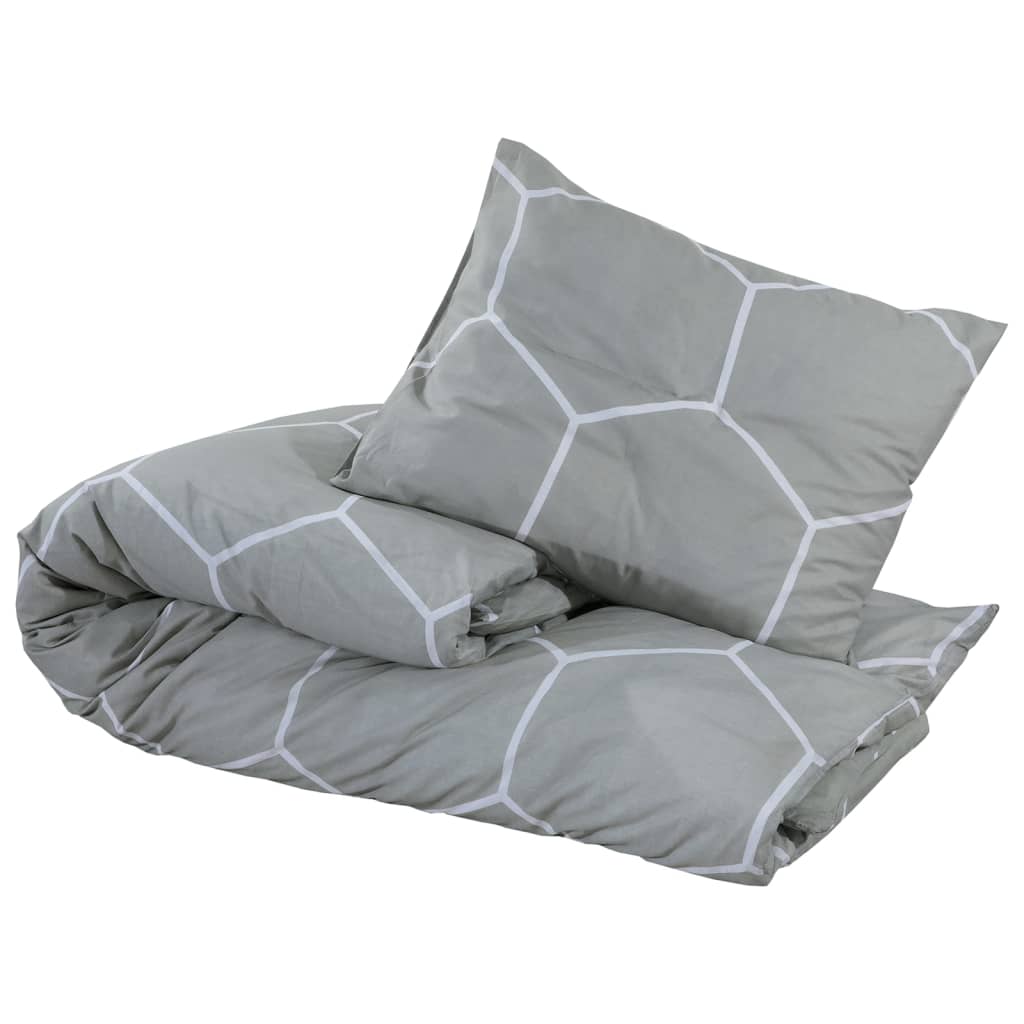 Ensemble de housse de couette Gris 240x220 cm Coton Housses de couette vidaXL