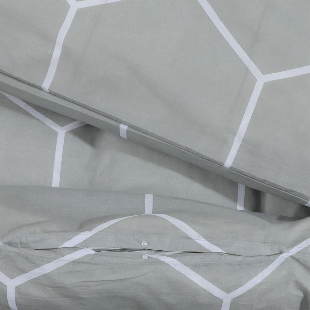 Ensemble de housse de couette Gris 240x220 cm Coton Housses de couette vidaXL