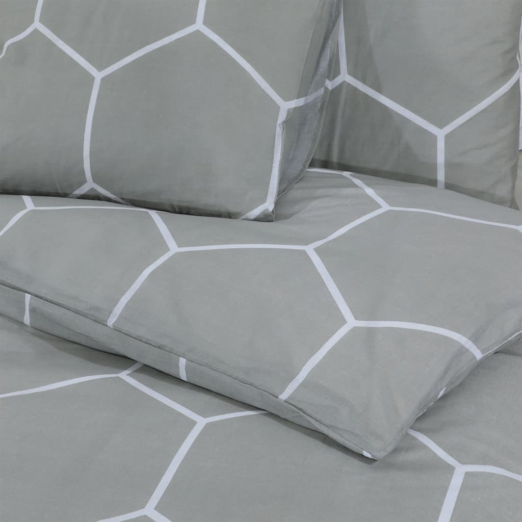Ensemble de housse de couette Gris 240x220 cm Coton Housses de couette vidaXL