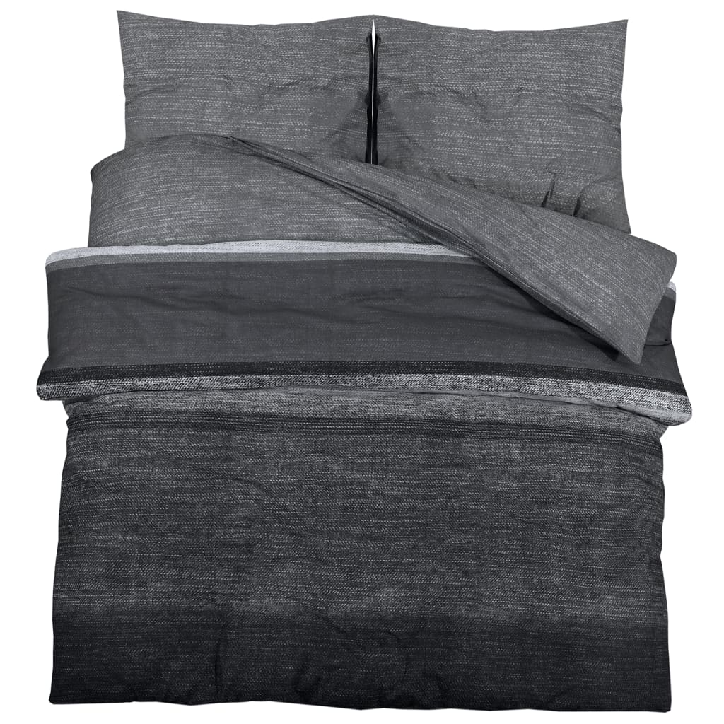 Ensemble de housse de couette gris foncé 260x220 cm Coton Housses de couette vidaXL
