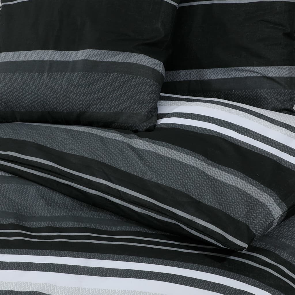 Ensemble de housse de couette noir et blanc 260x240 cm Coton Housses de couette vidaXL