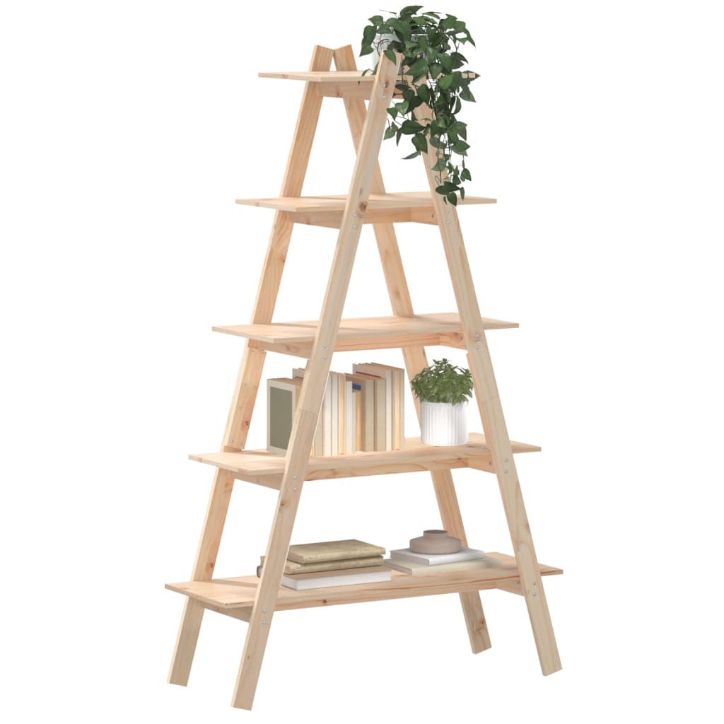 Étagère 5 niveaux en forme de A 110x40x180,5 cm bois pin massif - XIOS