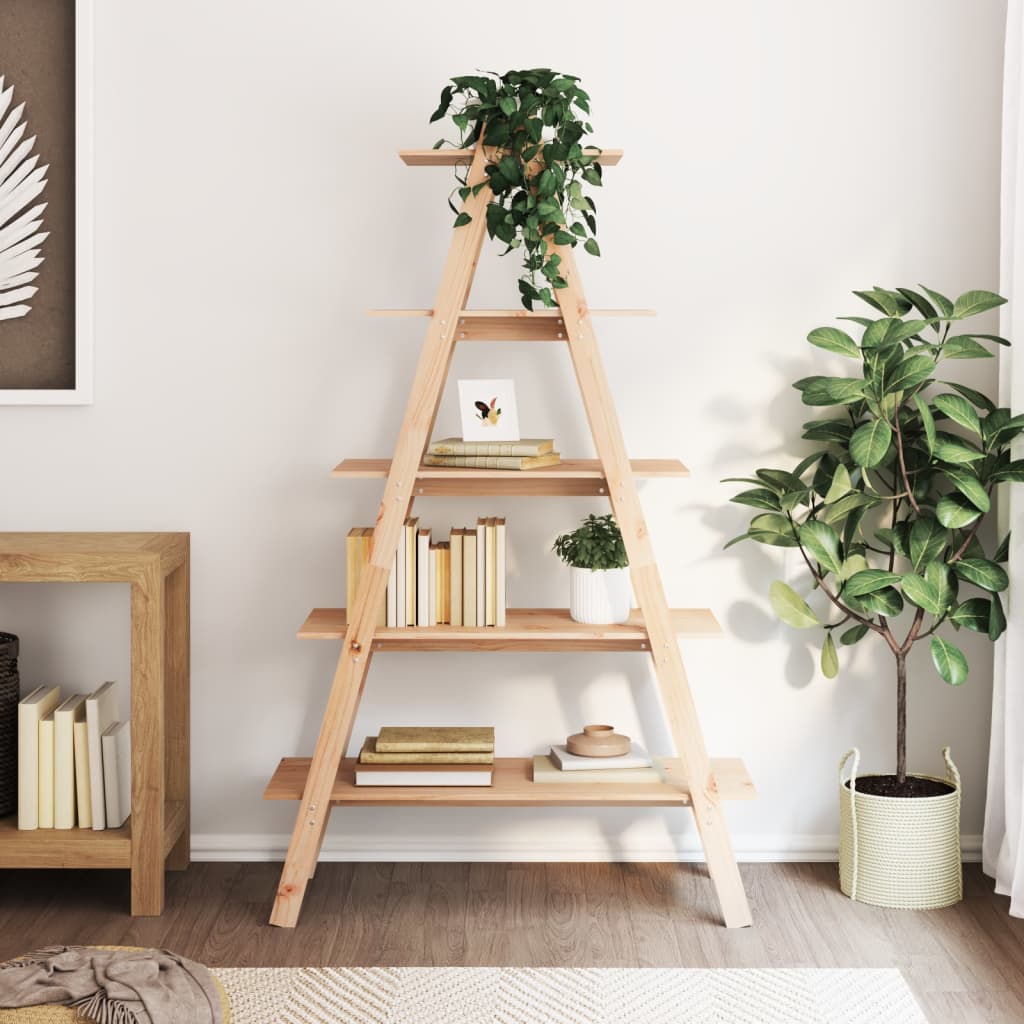 Étagère 5 niveaux en forme de A 110x40x180,5 cm bois pin massif - XIOS