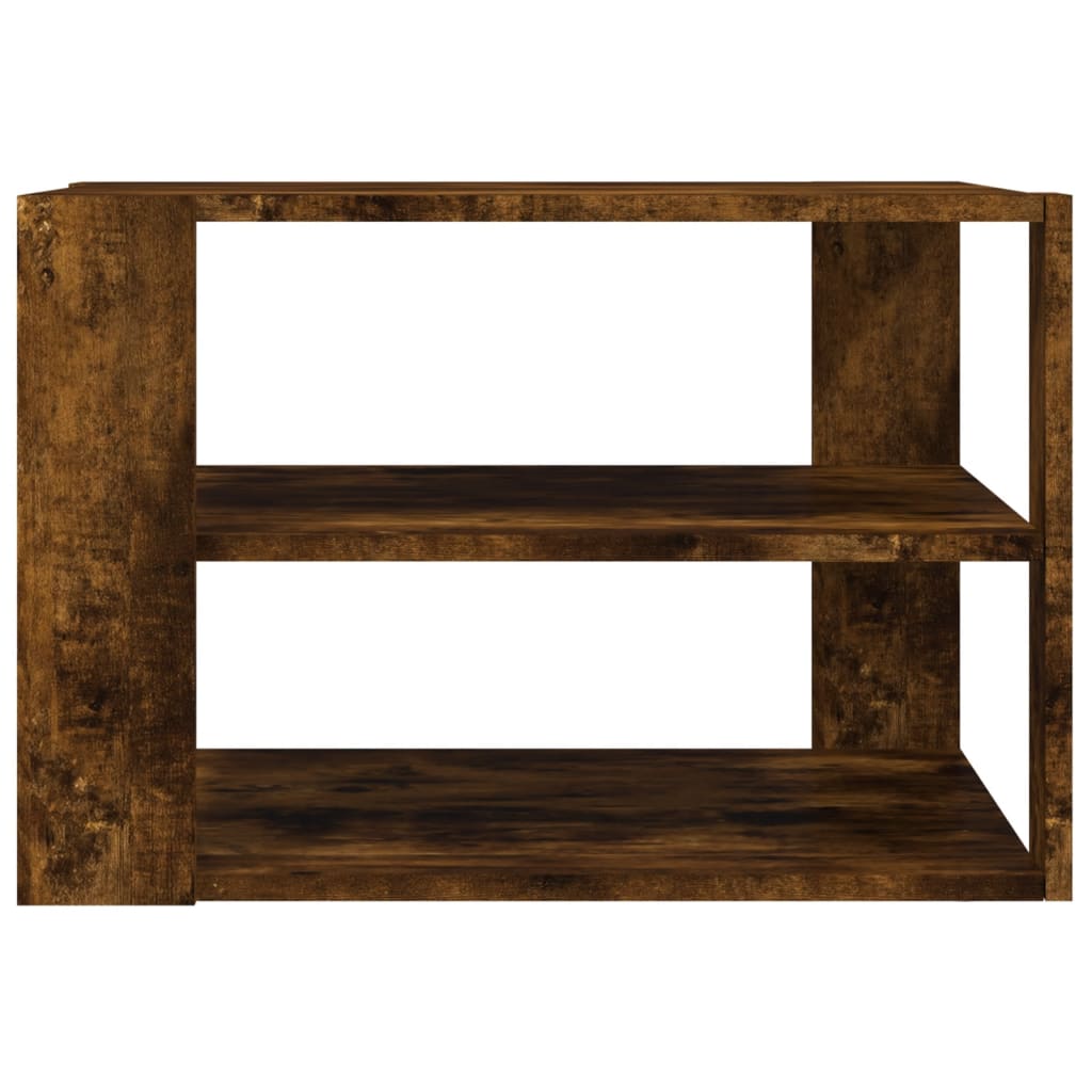 Table basse chêne fumé 59,5x59,5x40 cm bois d'ingénierie - XIOS