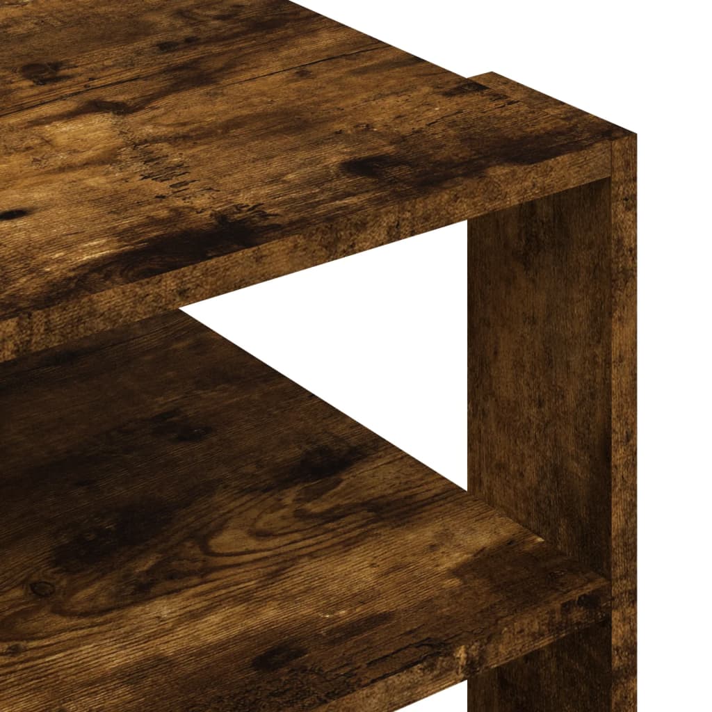 Table basse chêne fumé 59,5x59,5x40 cm bois d'ingénierie - XIOS