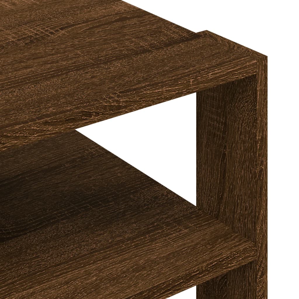 Table basse chêne marron 59,5x59,5x40 cm bois d'ingénierie - XIOS