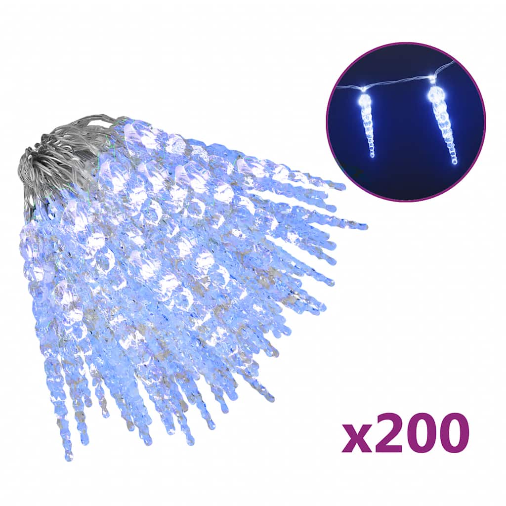 Guirlande lumineuse à glaçons Noël 200 LED bleu acrylique PVC - XIOS