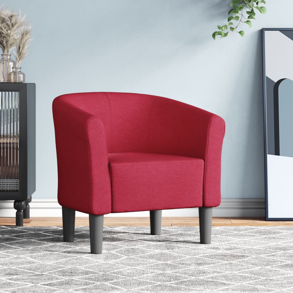 Chaise cabriolet rouge bordeaux tissu - XIOS