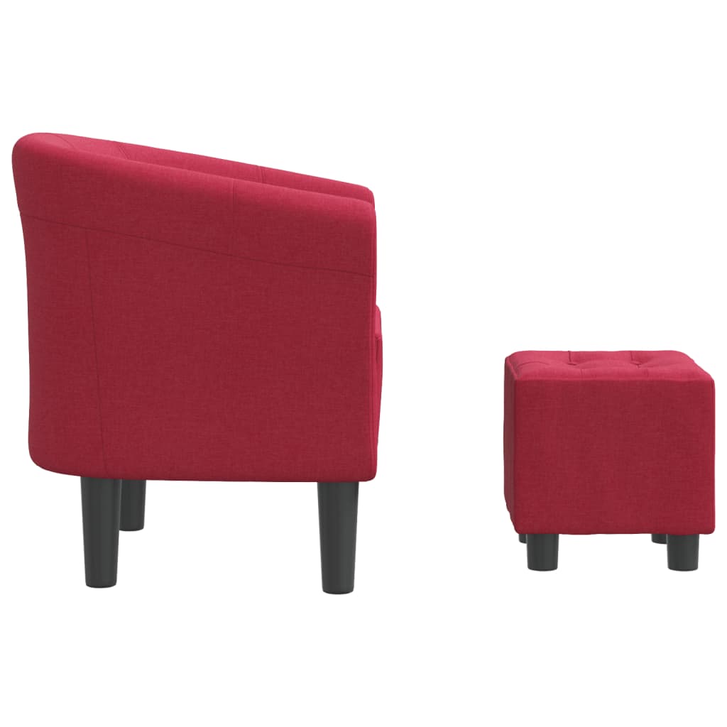 Chaise cabriolet avec repose-pied rouge bordeaux tissu - XIOS