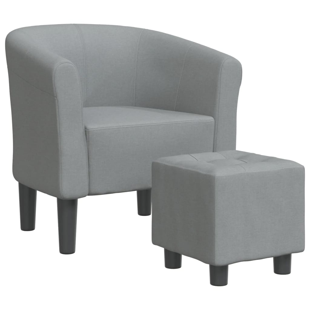 Chaise cabriolet avec repose-pied gris clair tissu - XIOS