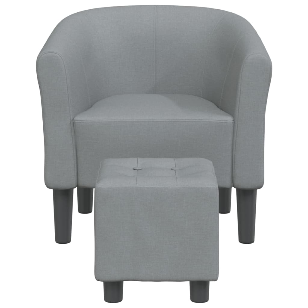 Chaise cabriolet avec repose-pied gris clair tissu - XIOS