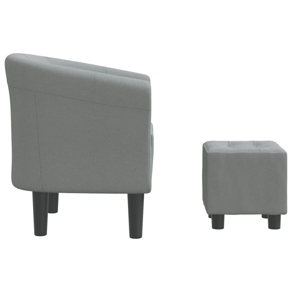 Chaise cabriolet avec repose-pied gris clair tissu - XIOS