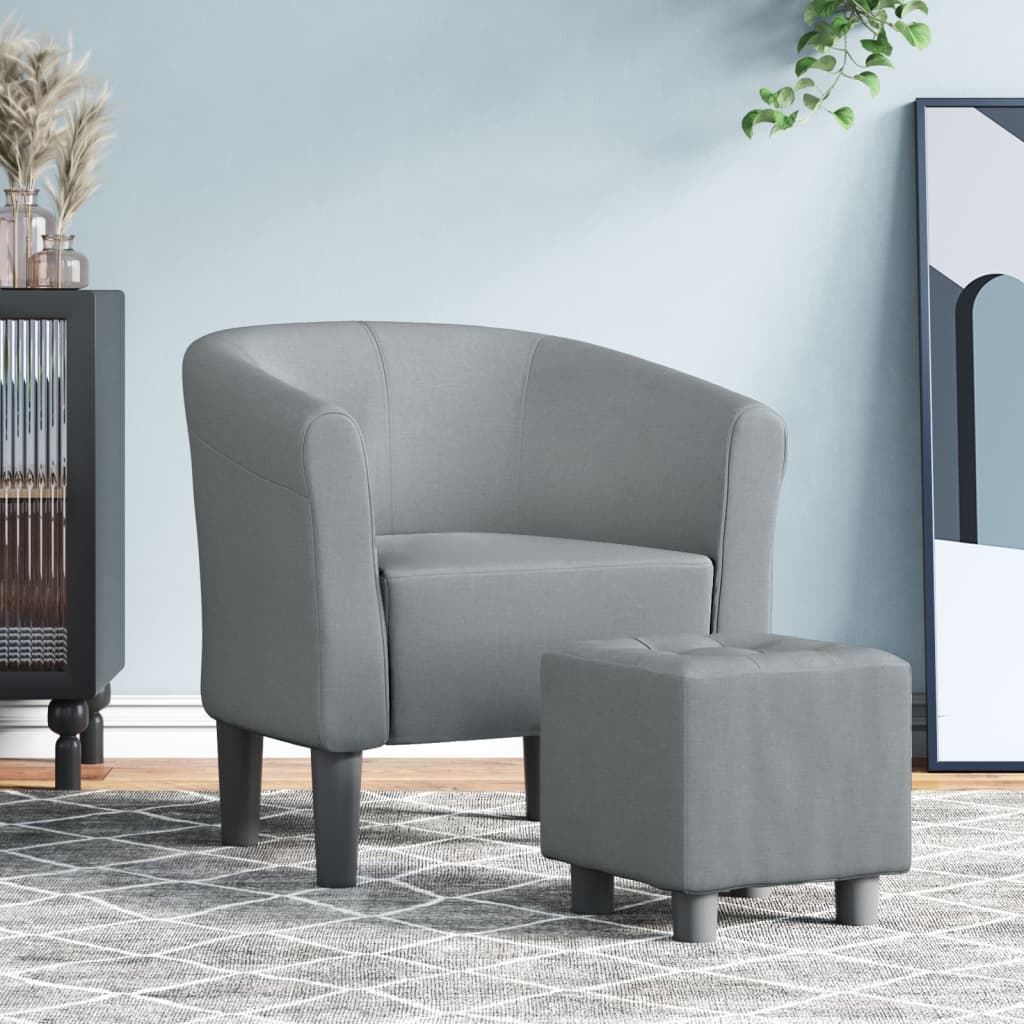 Chaise cabriolet avec repose-pied gris clair tissu - XIOS