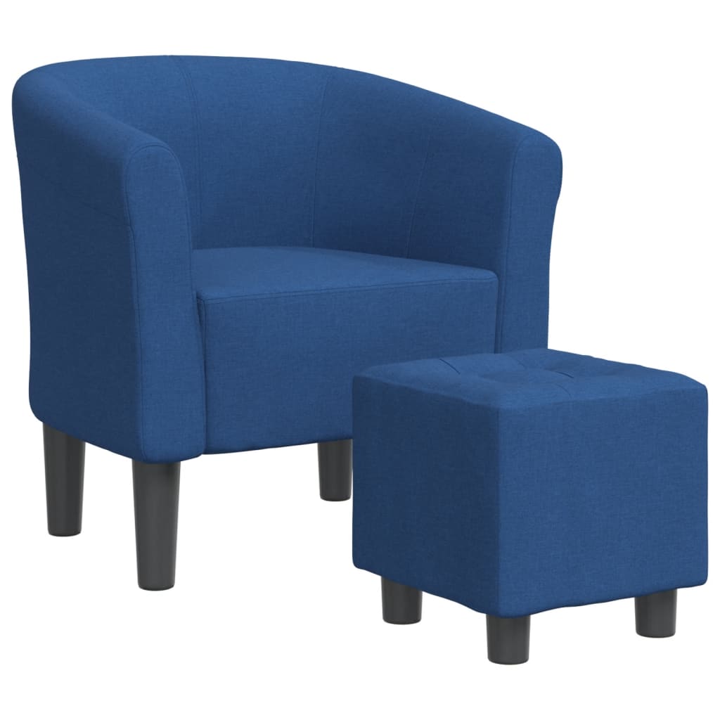 Chaise cabriolet avec repose-pied bleu tissu - XIOS