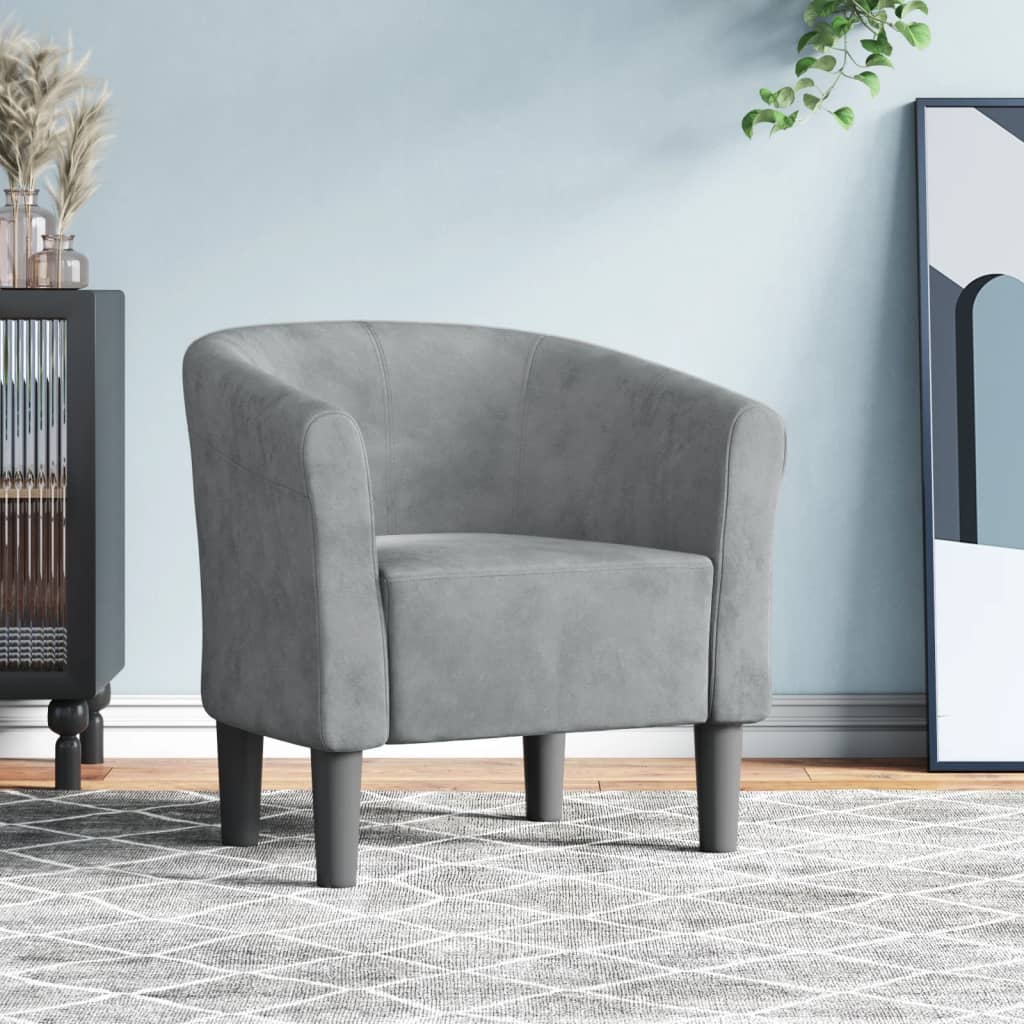 Chaise cabriolet gris foncé velours - XIOS