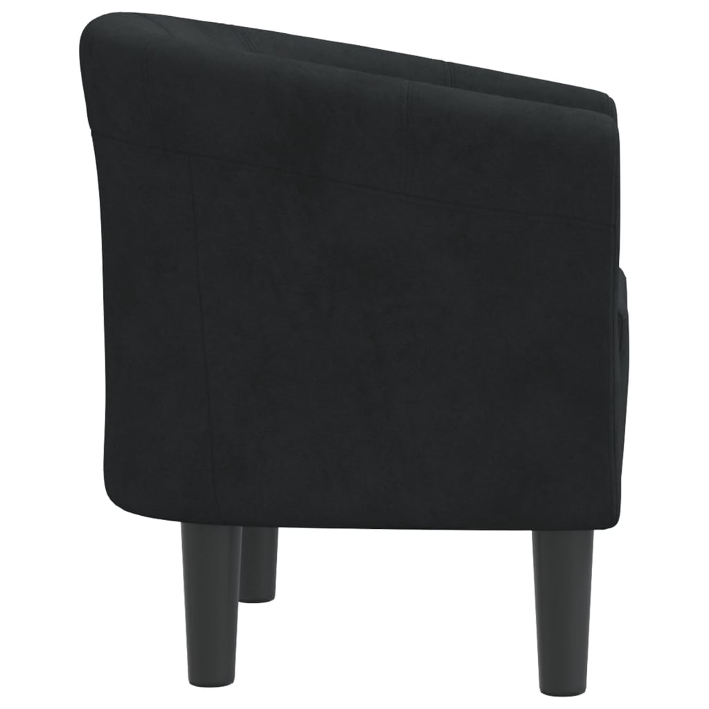 Chaise cabriolet noir velours - XIOS