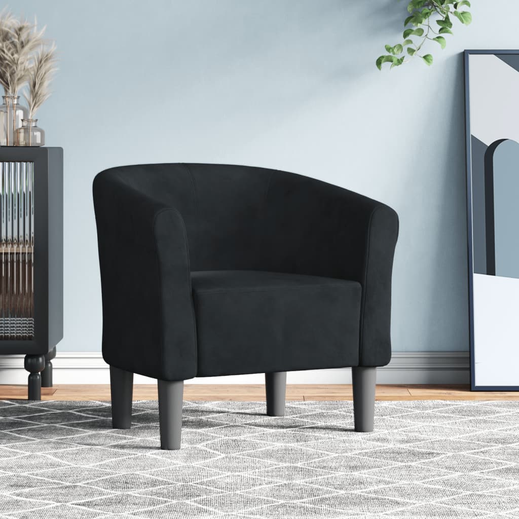 Chaise cabriolet noir velours - XIOS