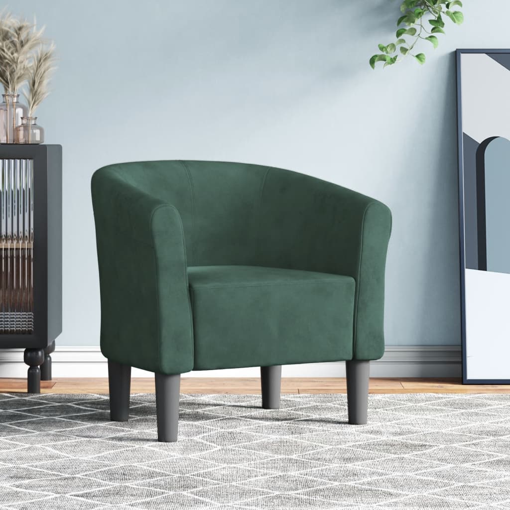 Fauteuil cabriolet vert foncé velours - XIOS
