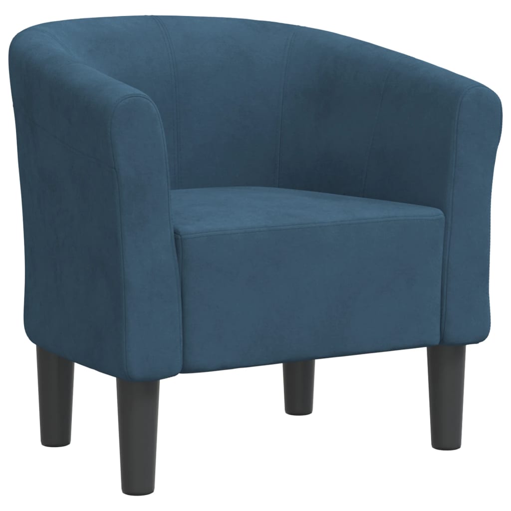 Chaise cabriolet bleu foncé velours - XIOS
