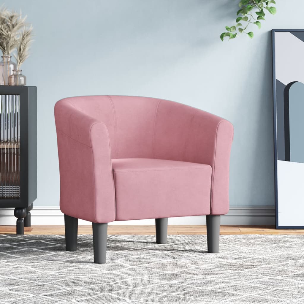 Chaise cabriolet rose velours - XIOS