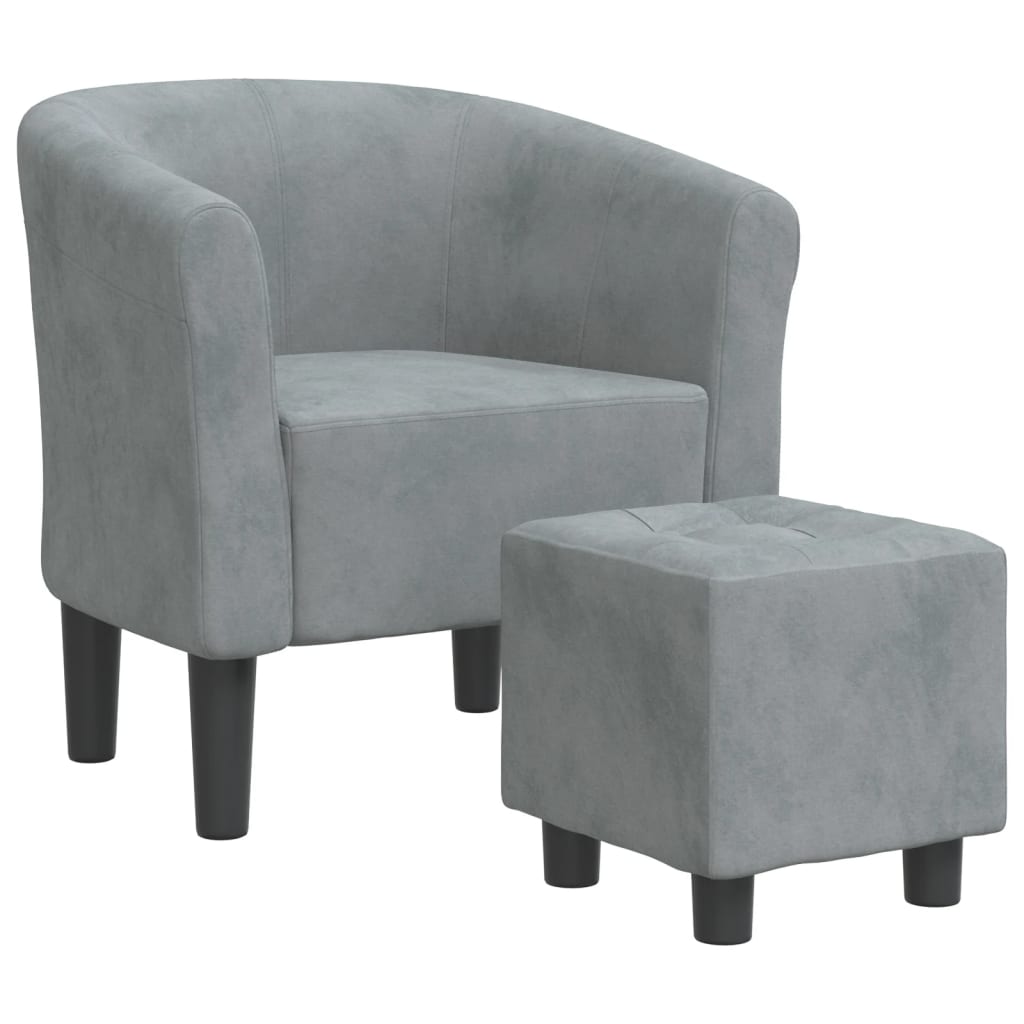Chaise cabriolet avec repose-pied gris foncé velours - XIOS