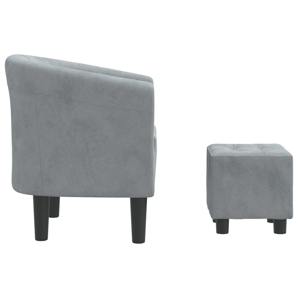 Chaise cabriolet avec repose-pied gris foncé velours - XIOS