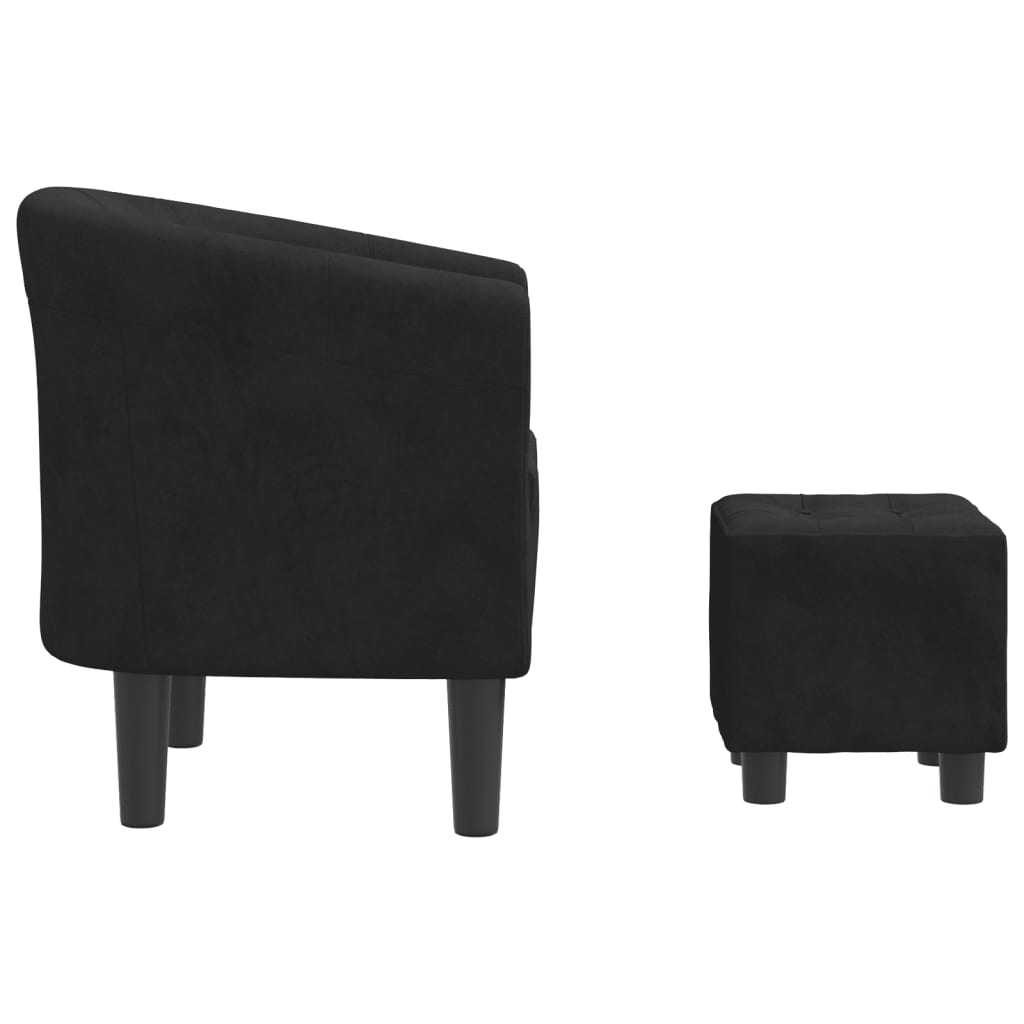 Chaise cabriolet avec repose-pied noir velours - XIOS