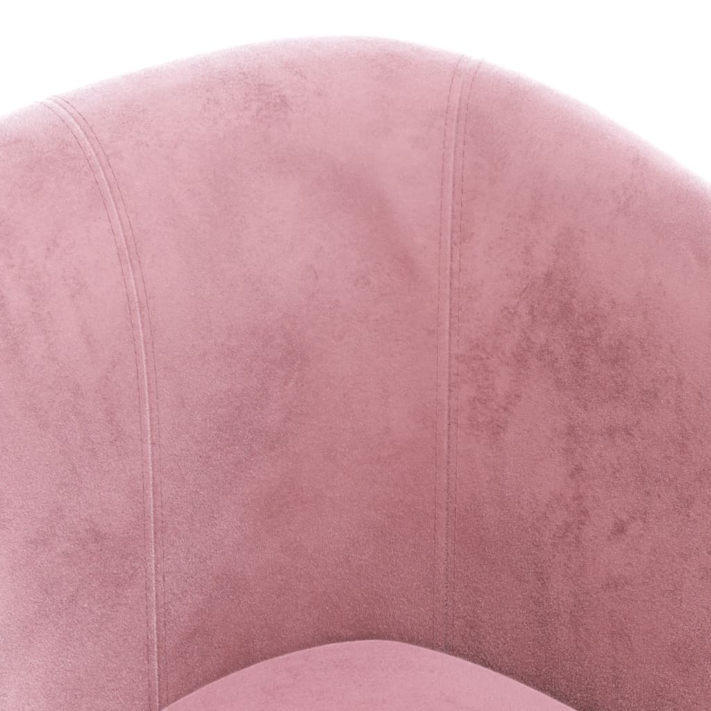 Fauteuil cabriolet avec repose-pied rose velours - XIOS