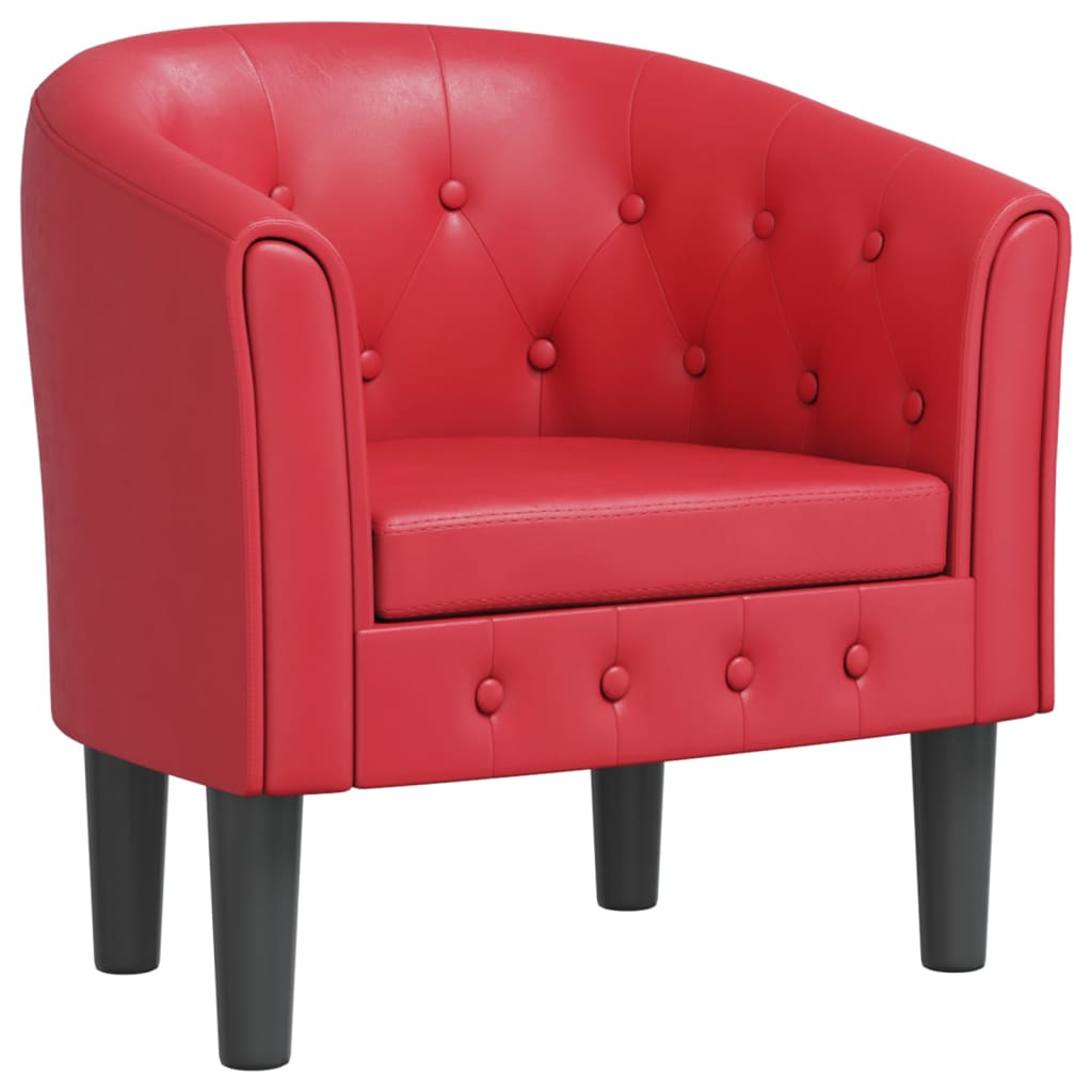 Fauteuil cabriolet rouge similicuir