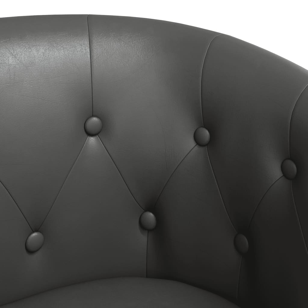 Chaise cabriolet avec repose-pied gris similicuir Fauteuils vidaXL