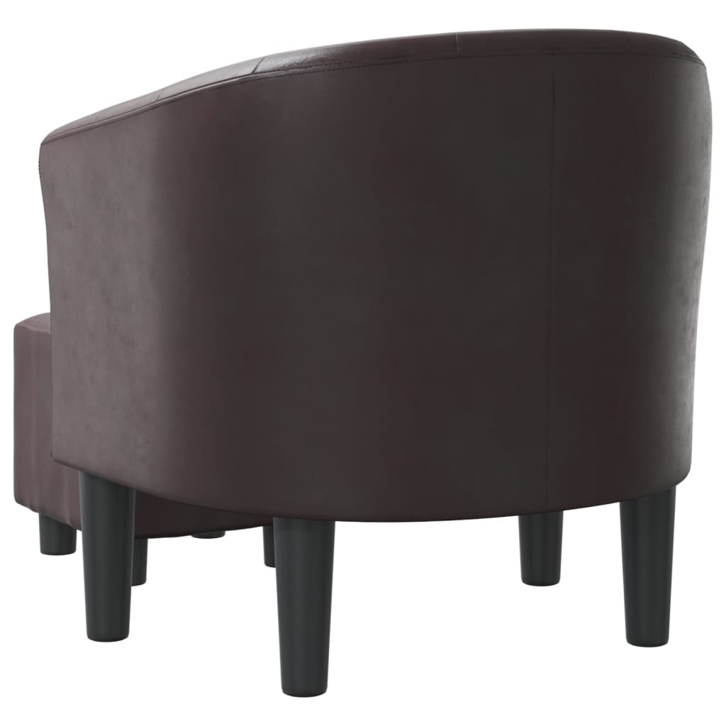 Chaise cabriolet avec repose-pied marron similicuir Fauteuils vidaXL