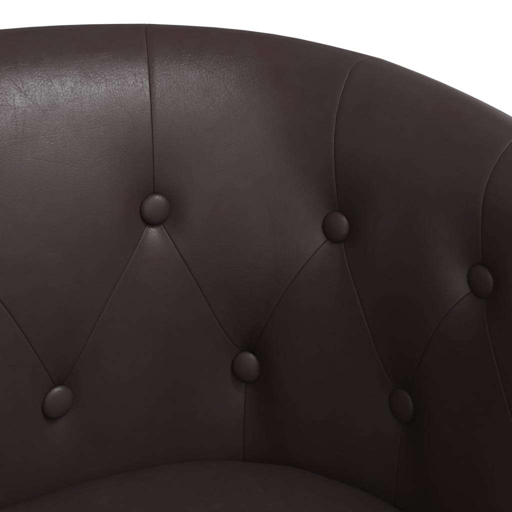 Chaise cabriolet avec repose-pied marron similicuir Fauteuils vidaXL